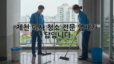 제천 이사 청소, 전문 업체가 답입니다!