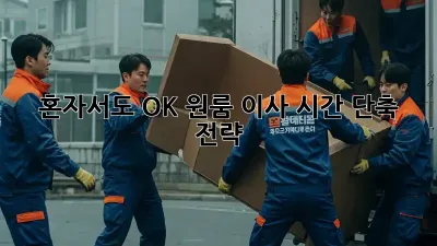 혼자서도 OK! 원룸 이사 시간 단축 전략